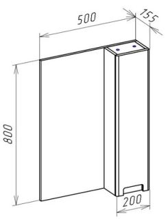 Зеркало-шкаф Bellezza Пегас 50см правый красный 00000011162